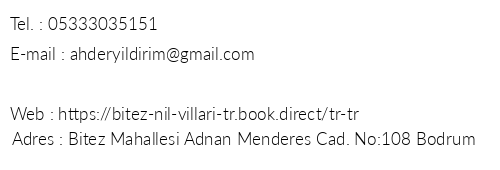 Bitez Nil Villar telefon numaralar, faks, e-mail, posta adresi ve iletiim bilgileri